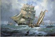 unknow artist Seascape, boats, ships and warships. 84 oil painting on canvas